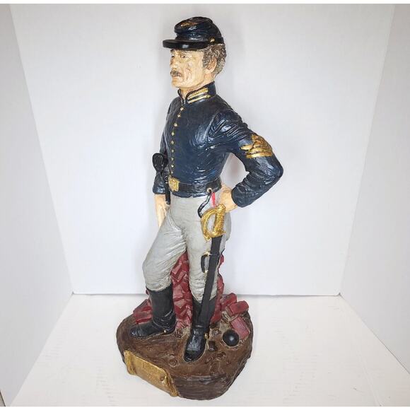 Rare 24" Civil War Union Cavalry Soldier Chalkware Statue Similar to Cacciapuoti - Picture 14 of 16